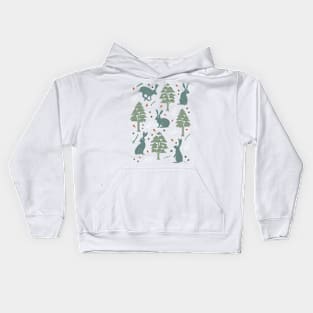 Rabbit Forest - Mint and Orange Kids Hoodie